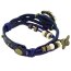 Leder Armbanduhr Schmetterling VINTAGE blau   im Organza Beutel