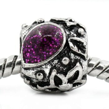 Perle Fantasy violett Tibet Silber