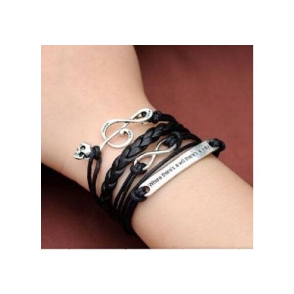 Armband Note Music & Infinity schwarz