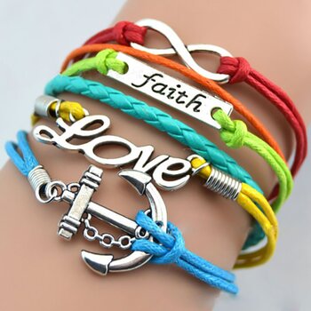 Armband Anker Love & Faith Multicolor