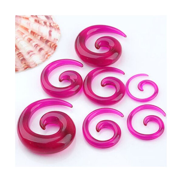 1 Schnecke Expander / Plug Hot PINK 2 mm - 10 mm