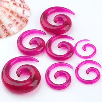 Schnecke Expander / Plug Hot PINK 2 mm - 10 mm 2 mm