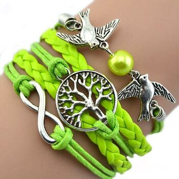 Armband Lebensbaum kiwi grün