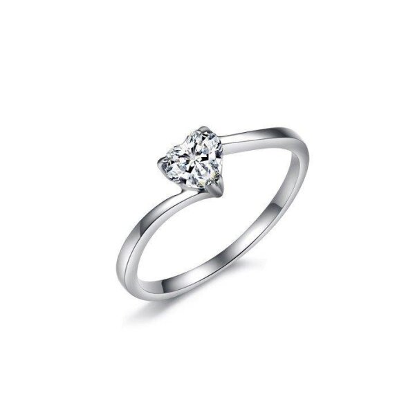 Herz Zirkonia Ring Edelstahl  im Etui verschiedene Größen
