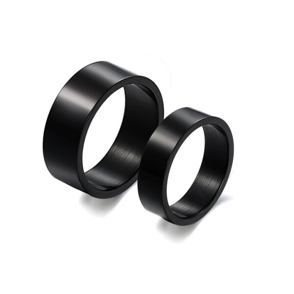 Set Eheringe / Partner Ringe 316 L Edelstahl schwarz glänzend, 59,99 €