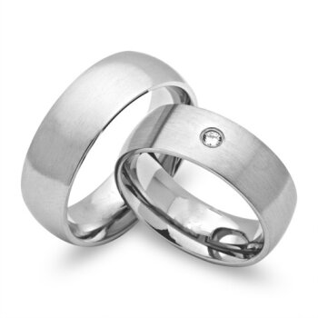 Set Eheringe / Partnerringe 316 L Edelstahl matt...
