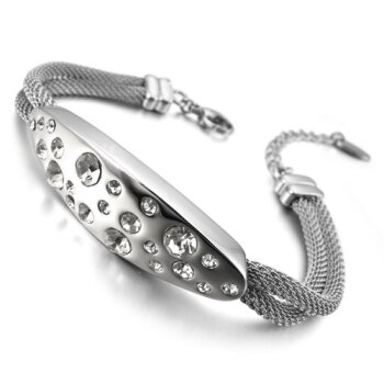 Edelstahl Armband Glamour & Strass im Schmuck Etui