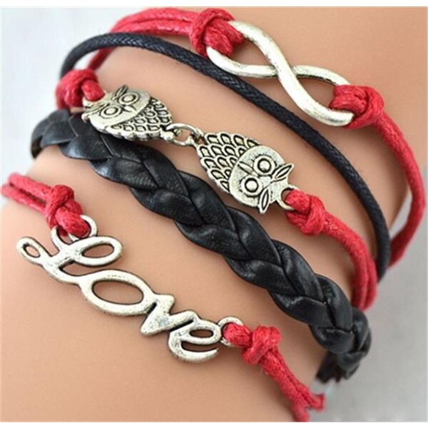 Armband Euly in Love rot schwarz