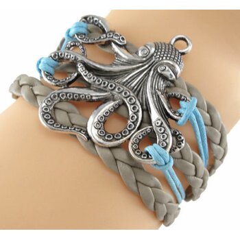 Armband Octopus beige blau