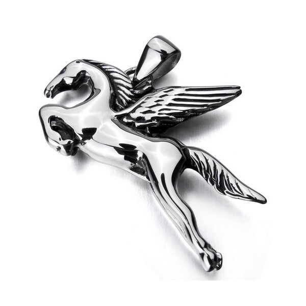 Pegasos Pferd Anhänger 316 L Edelstahl inkl. Kette im Etui
