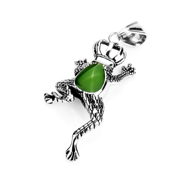 Frosch König Anhänger 316 L Edelstahl inkl. Kette im Etui