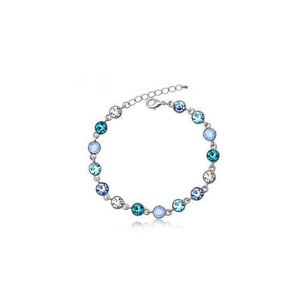 Armband Swarovski Elements türkis Töne im Etui
