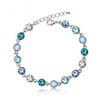 Armband Swarovski Elements türkis Töne im Etui