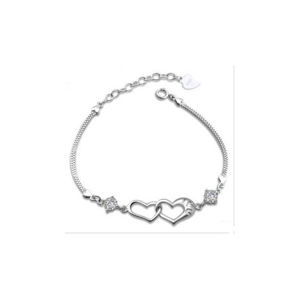 Armband Herz I Love YOU vergoldet mit Zirkonia im Etui