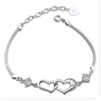 Armband Herz I Love YOU vergoldet mit Zirkonia im Etui