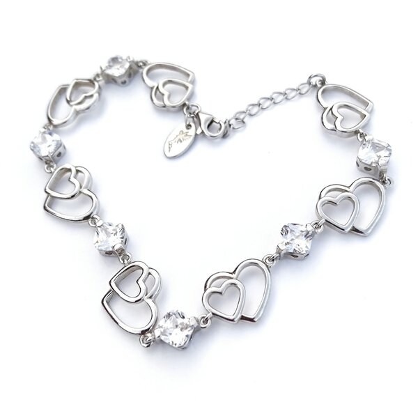 Silver bracelet heart Zirconia 925 silver
