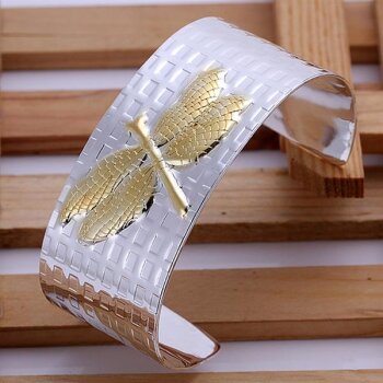 Armreif Libelle mit 925 Silber versilbert im Etui