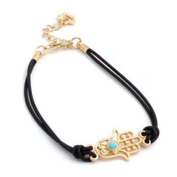 Kabbala Kabbalah Hamsa Armband Hand schwarz