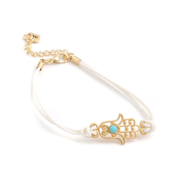 Kabbala Kabbalah Hamsa Armband Hand weiß