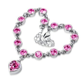 Armband Herz vergoldet mit sterreichischen Kristall pink...