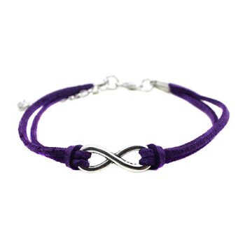 Armband Infinity Schleife lila im Organza Beutel