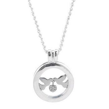 Floating Charms Halskette Friedens Tauben Strass