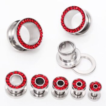1 Expander / Plug Zirkonia TUNNEL rot 316 L Edelstahl...