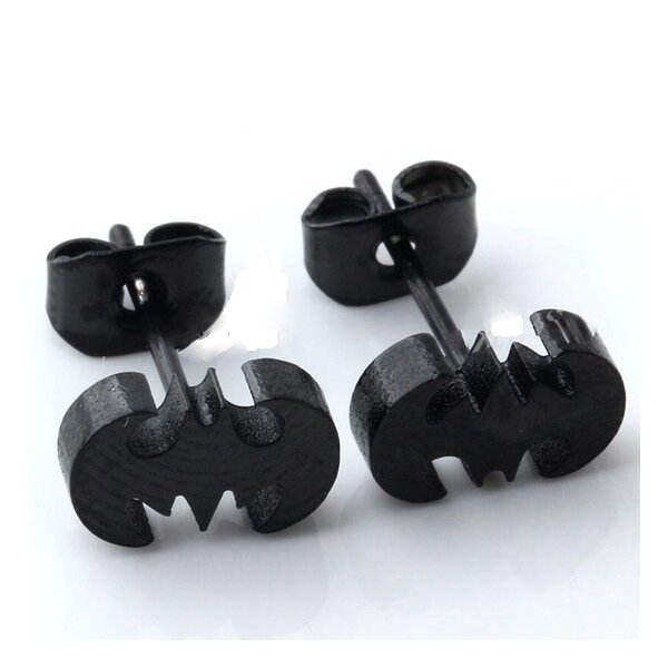 1 Paar Fledermaus Ohrstecker Edelstahl schwarz im...