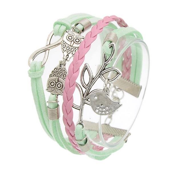 Armband Euly mit Vgelchen mint & rosa