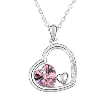 HERZ ANHNGER Swarovski Elements rosa inkl Kette im...