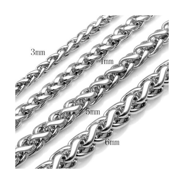 Weizen Kette 4 mm - 6 mm Größen Auswahl UNISEX im Etui