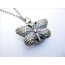 Kette mit vintagen Uhr Schmetterling im weißen Organza Beutel