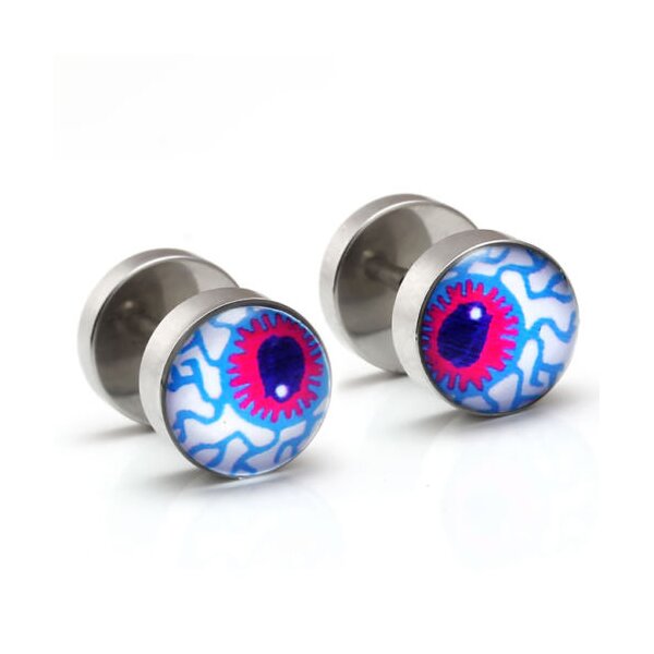 1 Fake Plug CRAZY EYE  Edelstahl