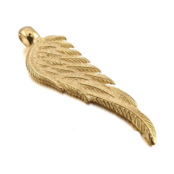 Anhänger Engelsflügel GELBGOLD  316L EDELSTAHL OHNE KETTE  im Etui