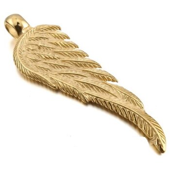 Anhänger Engelsflügel GELBGOLD 316L EDELSTAHL OHNE KETTE...