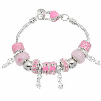 Armband Charms & Beads Rosa KLEEBLATT