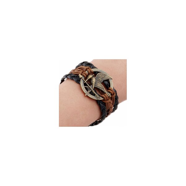 Armband KOLIBRI braun schwarz  im Organza Beutel