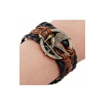 Armband KOLIBRI braun schwarz  im Organza Beutel