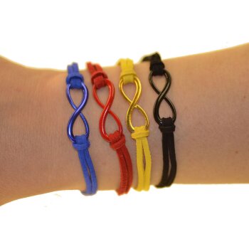 Armband Infinity Schleife schwarz im Organza Beutel