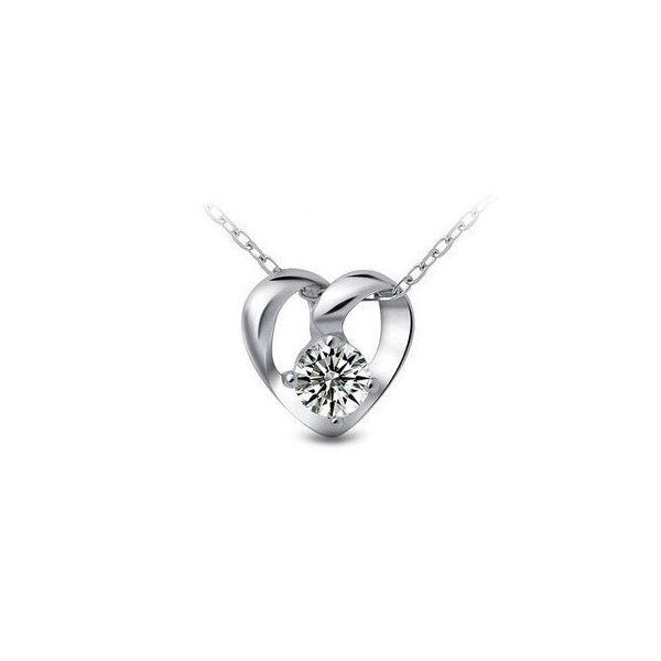 Herz Anhänger LOVE  österreichischer Kristall klar inkl. Figaro  Kette 925 Silber im Etui
