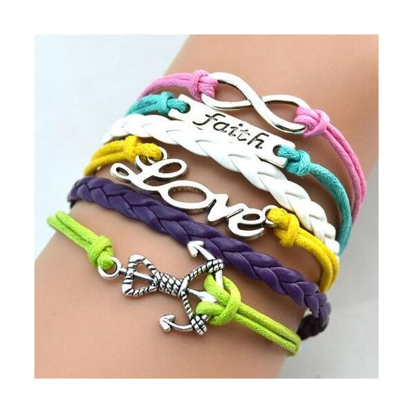 Armband ANKER & LOVE & FAITH multicolour