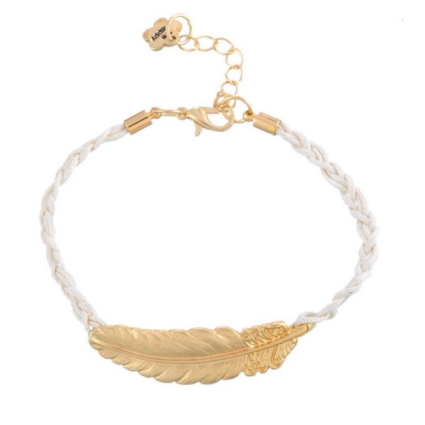 Armband FEDER gold beige