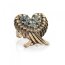 Engelsflügel Ring antik gold mit Strass im Schmuckbeutel