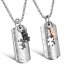Partnerketten Puzzel Rosegold und schwarz inkl.Ketten im Etui GRAVUR OPTION