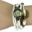 Leder Armbanduhr  VINTAGE  weiß  im Organza Beutel