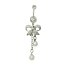 Bauchnabel Piercing weiße  Perle mit  Schleife 316 L  Chirurgen Stahl
