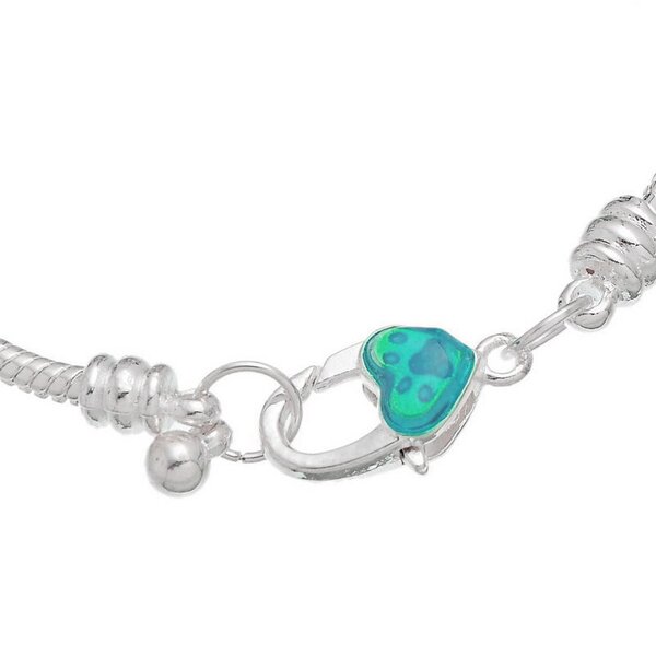 Armband Charms & Beads türkis / petrol KLEEBLATT
