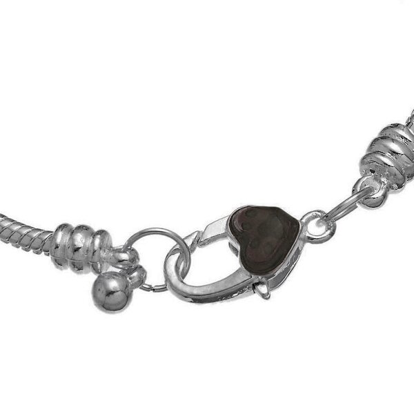 Armband Charms & Beads schwarz weiß KLEEBLATT