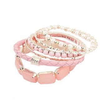 Bohemia Style Armbänder SET 6 tlg. Rosé