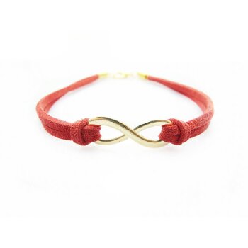 Armband Infinity Schleife gold rot